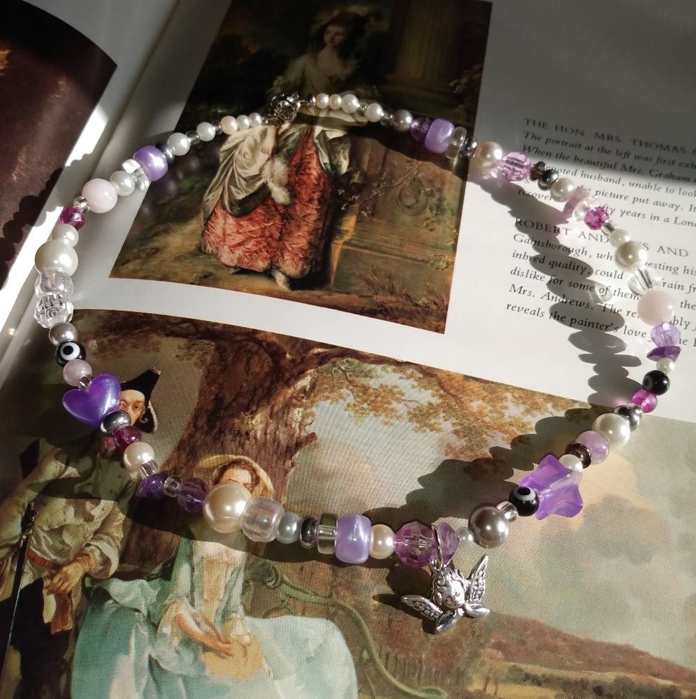 COPY - Angel beaded clutter necklace